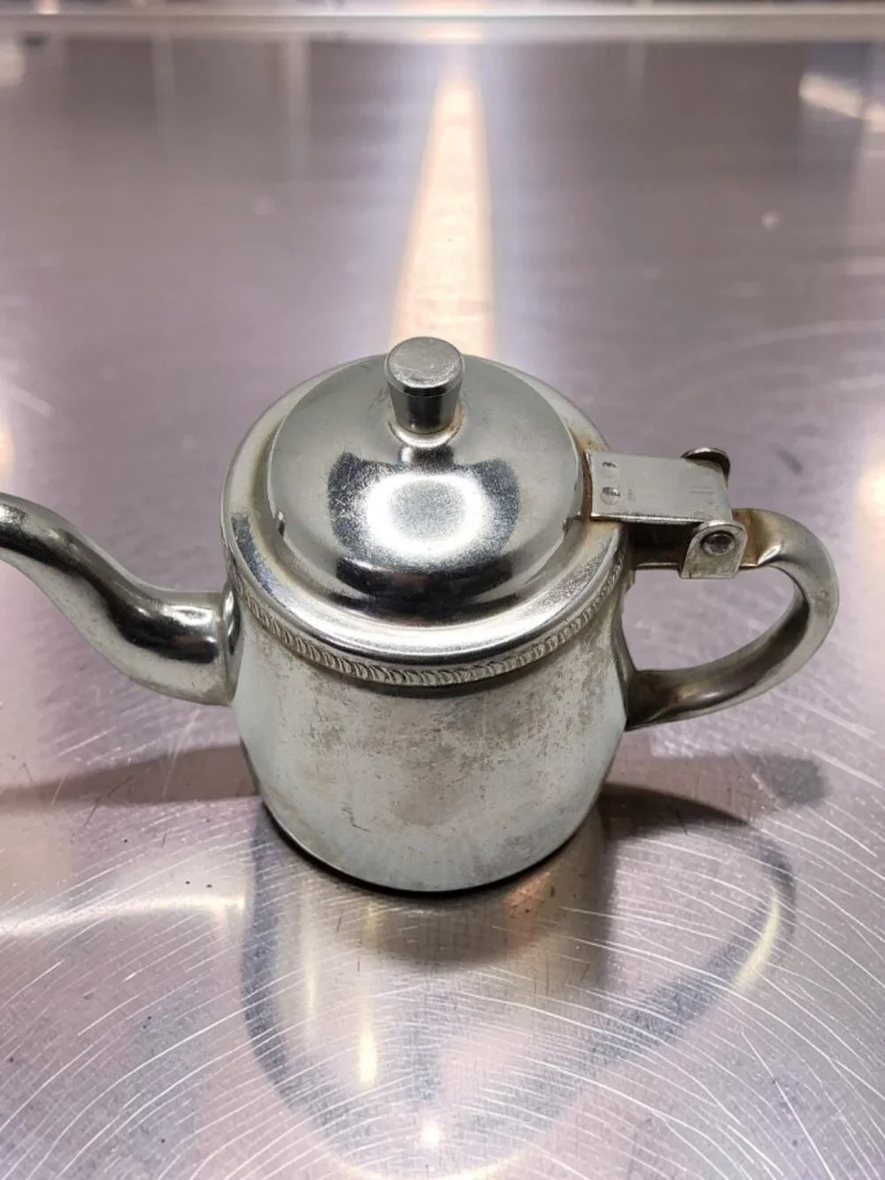 vintage 1970s-80s edward don stainless steel restaurant syrup/cream dispenser